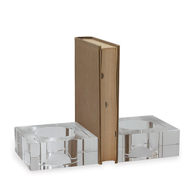 Crystal Square Cut Out Bookends