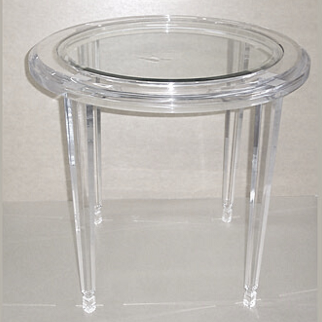 Thick Top Taper Leg Round Side Table
