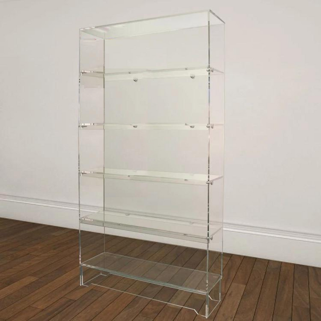 Lucite Bookcase with Scallop Base