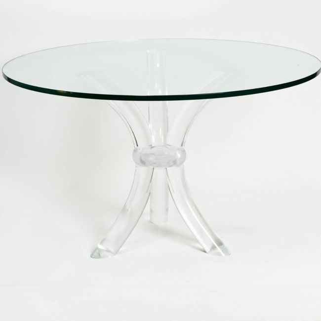 Palm Beach Foyer Table lucite clear acrylic round dining