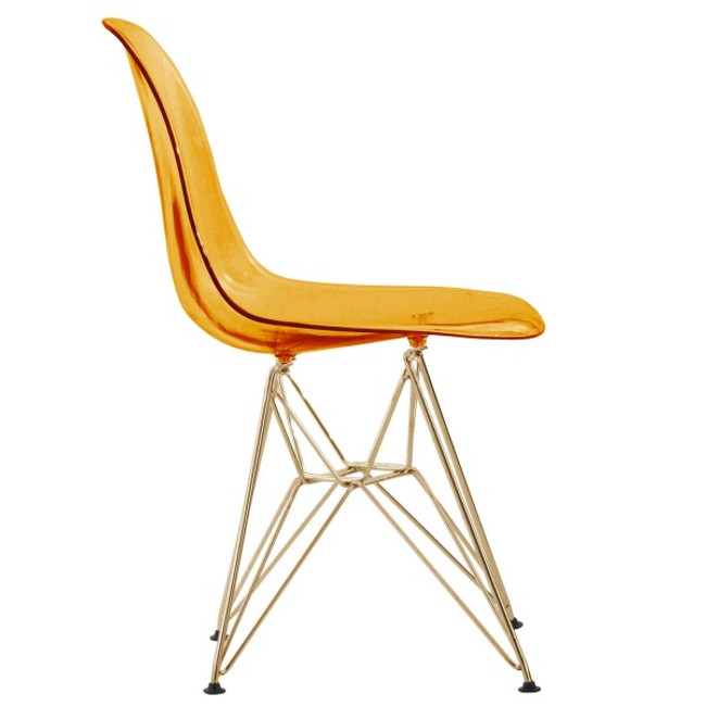Bright Color Eiffel Chair with Gold Legs