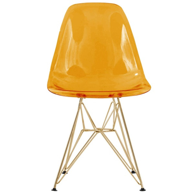 Bright Color Eiffel Chair with Gold Legs