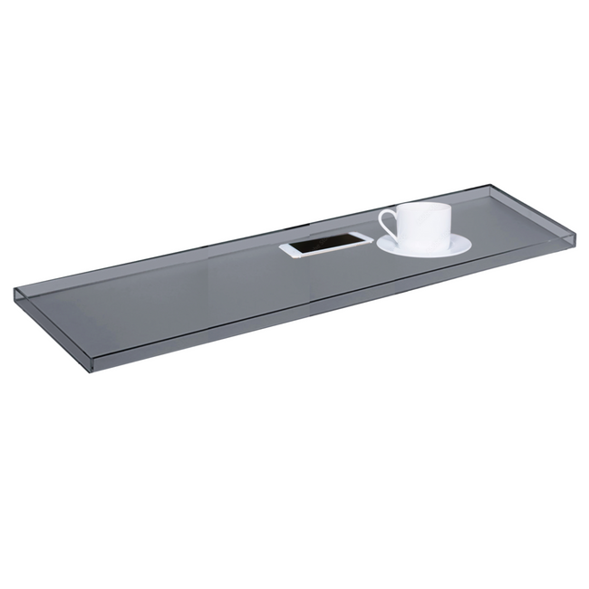 Grey Acrylic Bathtub Caddy with Raised Edge