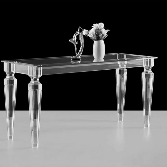 Lucite Pyramid Leg Console