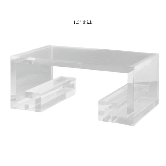 Ultra Thick Lucite Greek Key Coffee Table