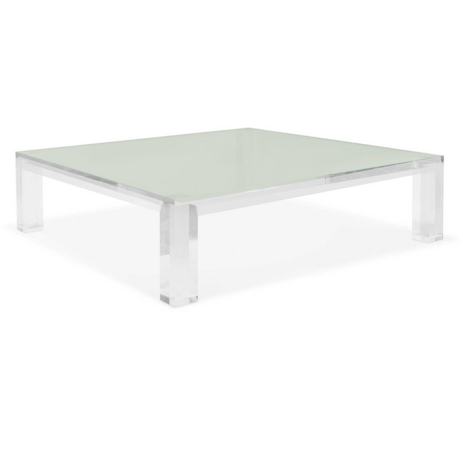 clear lucite acrylic large Chunky Leg Square Coffee Table 