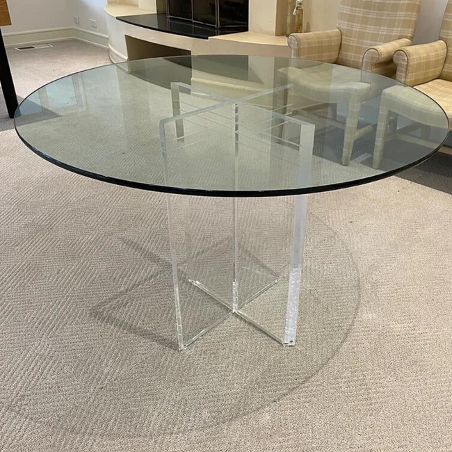 Lucite X Base Round Table