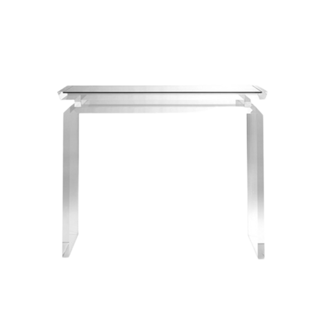 Floating Top Lucite Console Table 