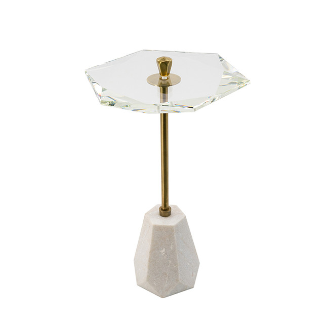 small glass top marble base modern drink table