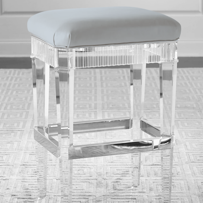 Fluted Lucite Barstool