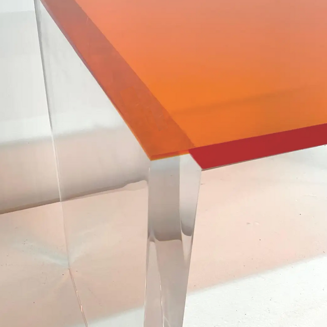 lucite color slab clear acrylic leg writing desk modern