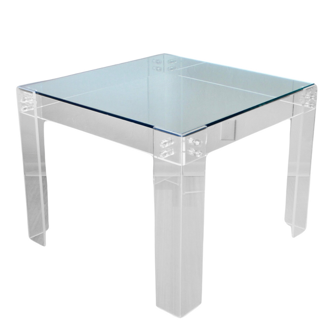 Lucite Game Table with Clear Bolts