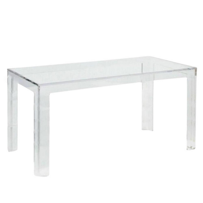 lucite  rectangular Clear Acrylic Parsons Desk
