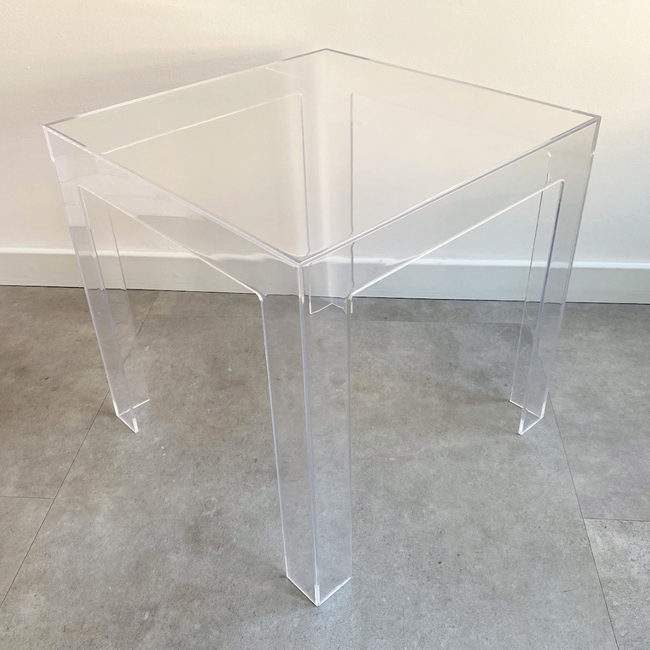 lucite clear acrylic modern classic parsons side end table