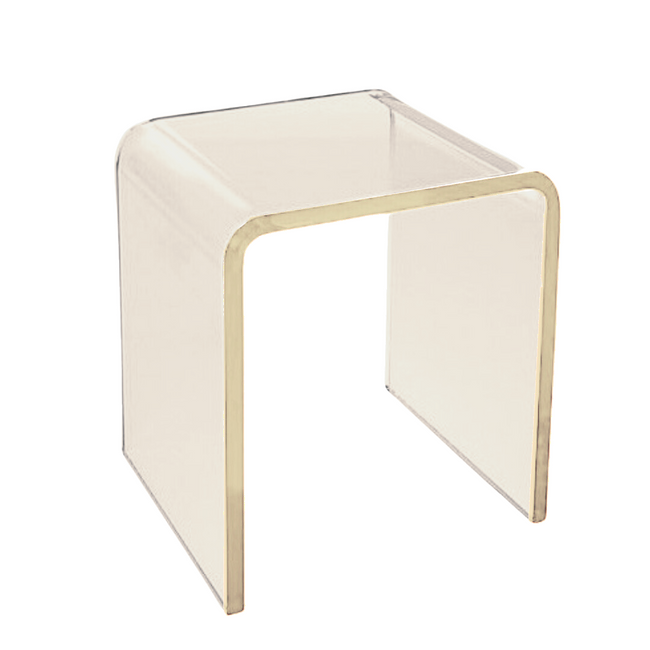 color edge lucite acrylic waterfall side end table