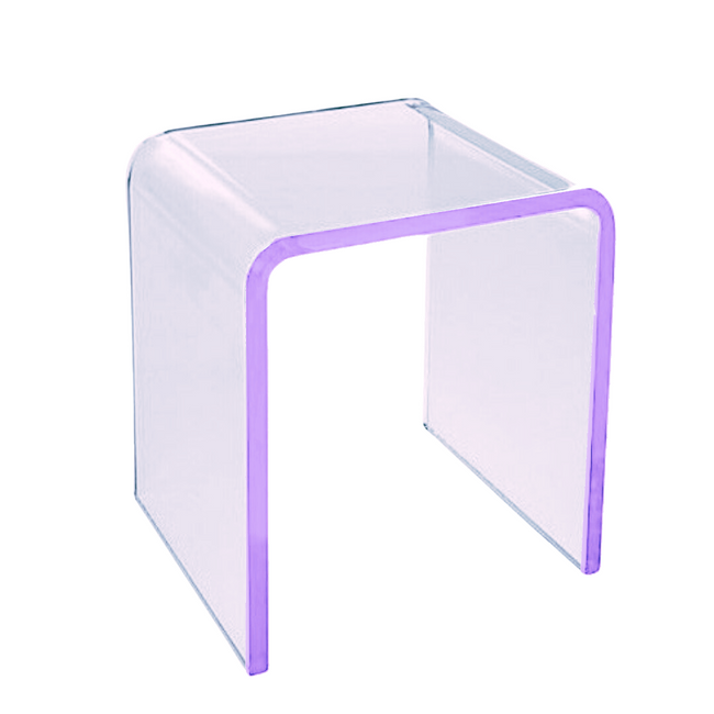 color edge lucite acrylic waterfall side end table