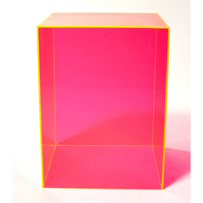 bright color lucite acrylic box cube side end table