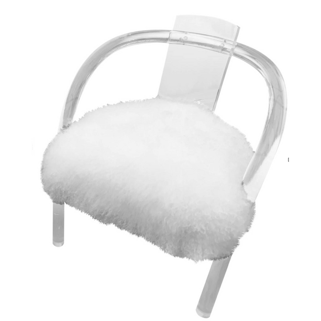 Faux Fur Lucite Game Chair