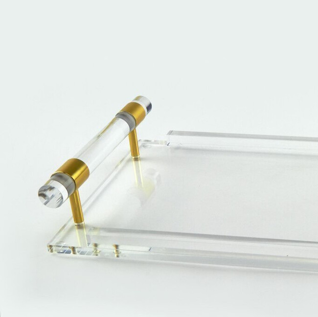 Small Acrylic Tray with Gold Handle