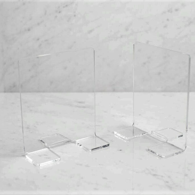 lucite bookends basic library style invisible minimal modern