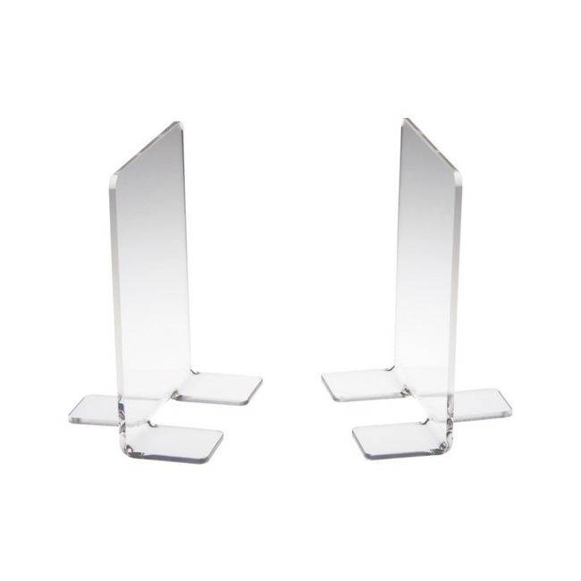 lucite bookends basic library style invisible minimal modern