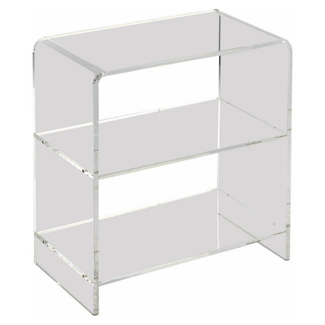 butler specialty crystal clear acrylic bookcase small short clear lucite plastic