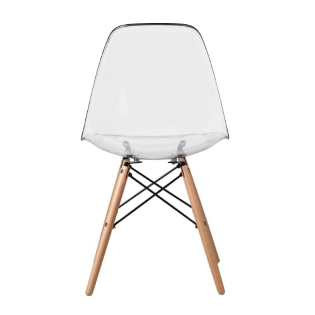 molded clear acrylic khazana eames replica wood eiffel leg lucite chair