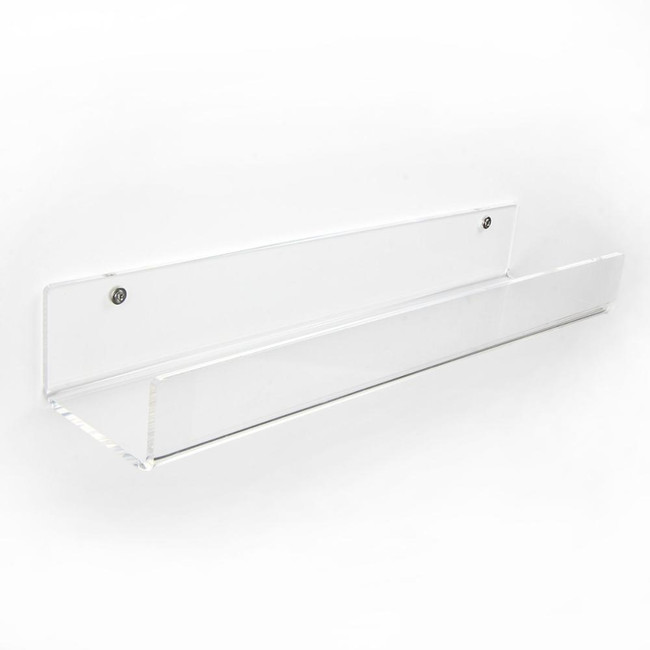 clear acrylic deep lucite bookshelf floating book ledge modern