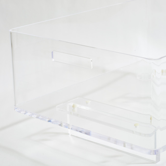 Clear Acrylic lucite raised elevated modern Dog Bed by Hiddin