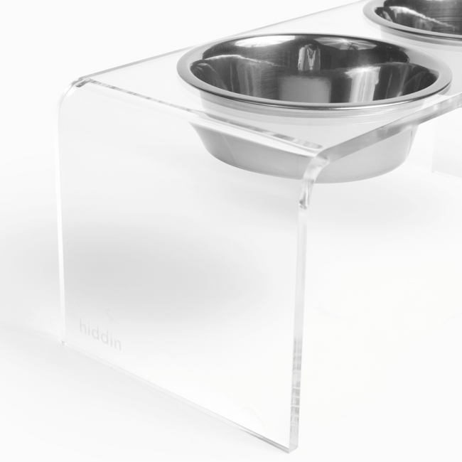 Hiddin Double Feeder Pet Bowl - Silver