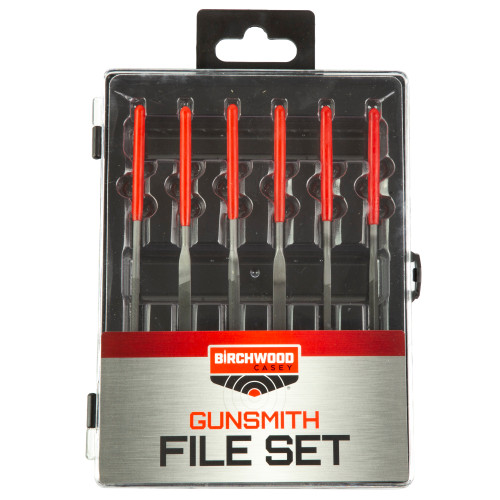 B/C GUNSMITHING FILE SET 6PC BLK/RD