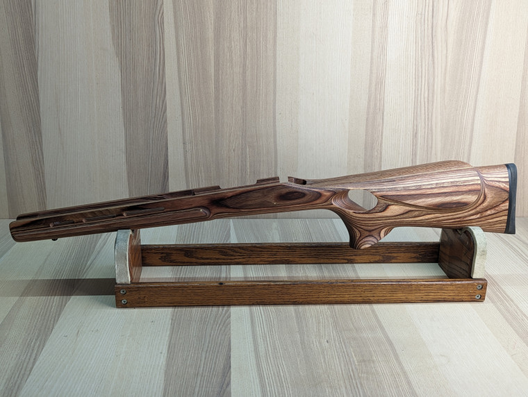 700 STOCK - SHORT ACTION; BROWN LAMINATE WITH THUMBHOLE