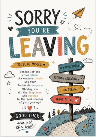 Sorry You’re Leaving Farewell Card - main