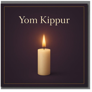 Yom Kippur Candle Card - Thoughtful Jewish High Holy Day Greeting - Minimalist Design, Blank Inside with Envelope