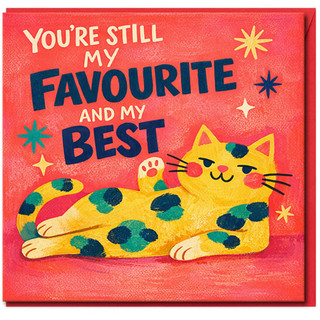 You're Still My Favourite and My Best Cat Card - Cute Love/Anniversary Card for Partner, Boyfriend, Girlfriend, Husband or Wife