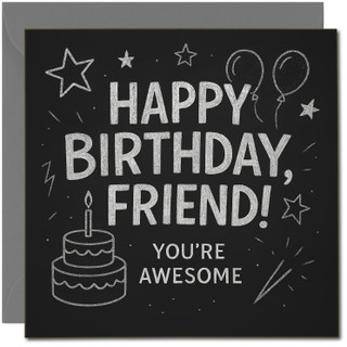 Friend Birthday Card, Happy Birthday Friend You're Awesome Card