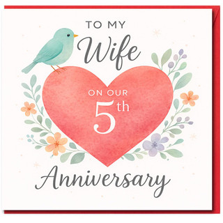 Wife 5th Anniversary Card, To My Wife On Our 5th Anniversary Greeting Card