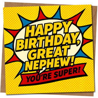 Great Nephew Birthday Card, Happy Birthday You're Super Comic Style Card