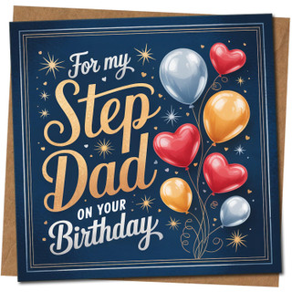 Step Dad Birthday Card, For My Step Dad On Your Birthday