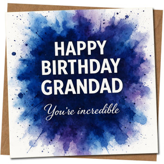 Grandad Birthday Card, Happy Birthday Grandad You're Incredible Card