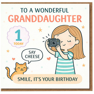 Granddaughter 1st Birthday Card, To a Wonderful Granddaughter Birthday Card