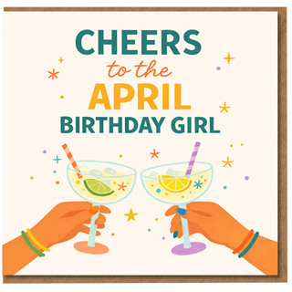 April Birthday Girl Birthday Card