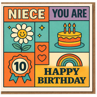 Niece 10th Birthday Card, Happy Birthday Card for Niece