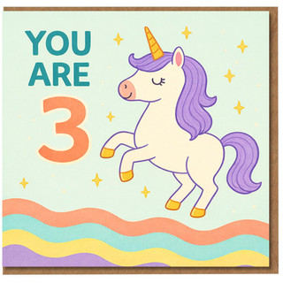 3rd Birthday Card for Unicorn Lover