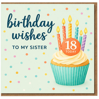 18th Birthday Card for Sister, Birthday Wishes to My Sister, 18 Today Cupcake Design