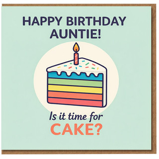 Auntie Birthday Card, Happy Birthday Auntie Cake Card