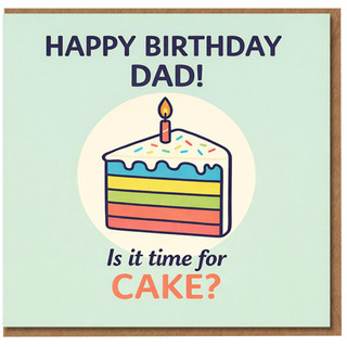 Dad Birthday Card, Happy Birthday Dad Cake Card