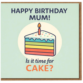 Birthday Card for Mum, Happy Birthday Mum Cake Card