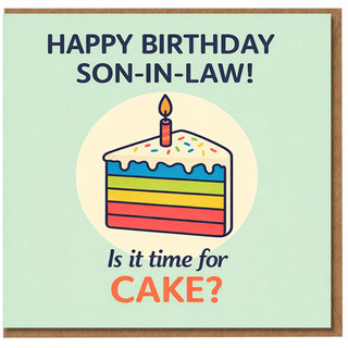 Son - in - Law Birthday Card, Happy Birthday Cake Design Card