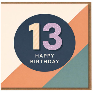 13th Birthday Card, Happy Birthday Age 13 Card